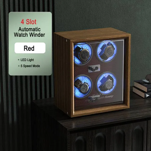 Luxury Wood Watch Winder High-End 2 4 Slot Automatic Watches Box with Motor Watch Cabinet Clock Storage Box