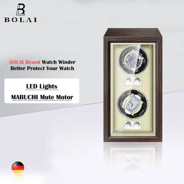 Luxury Wood Watch Winder High-End 2 4 Slot Automatic Watches Box with Motor Watch Cabinet Clock Storage Box