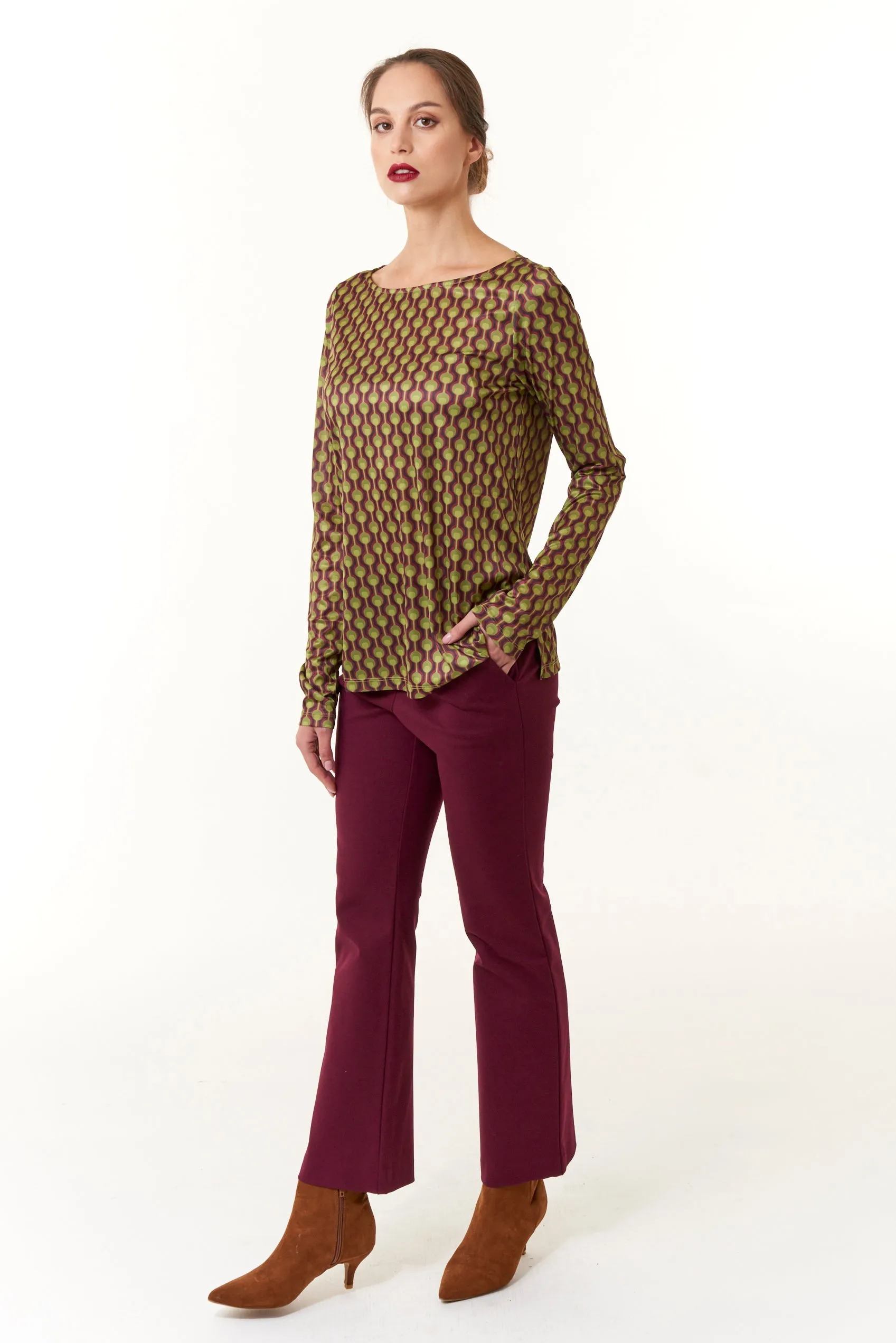 Maliparmi, Comfy Jersey, flare trousers-Italian Designer Collection