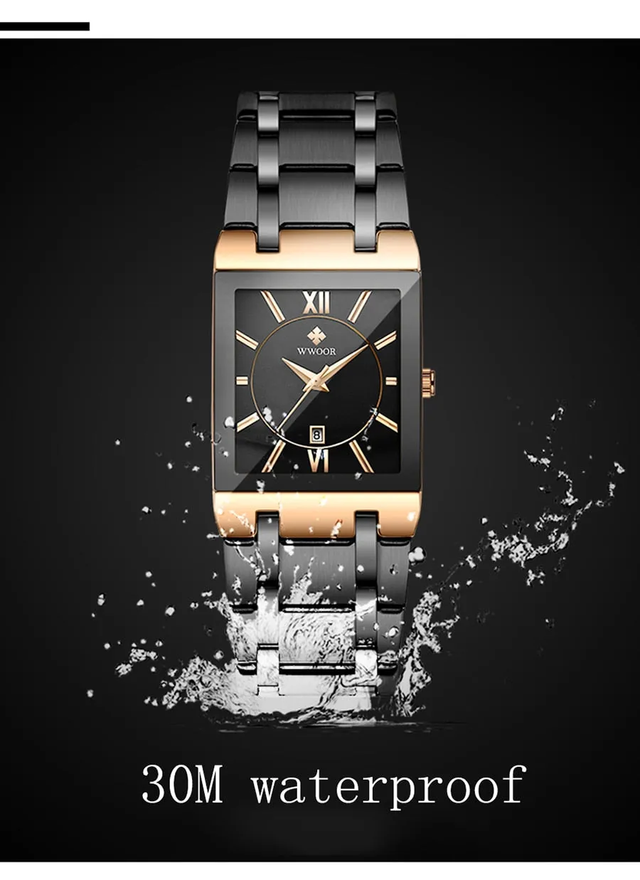 Men Square Waterproof Wristwatch
