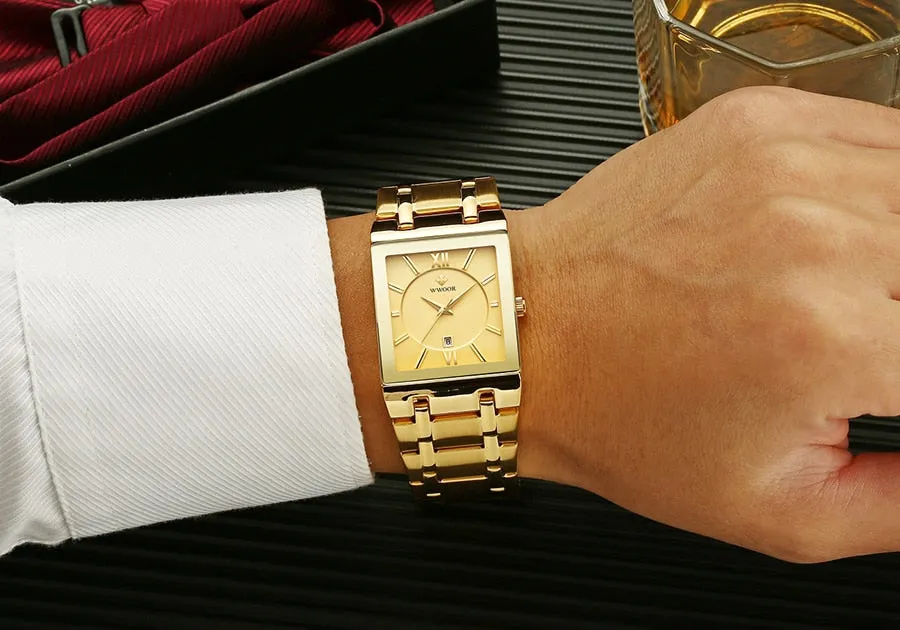 Men Square Waterproof Wristwatch