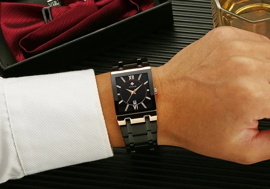 Men Square Waterproof Wristwatch