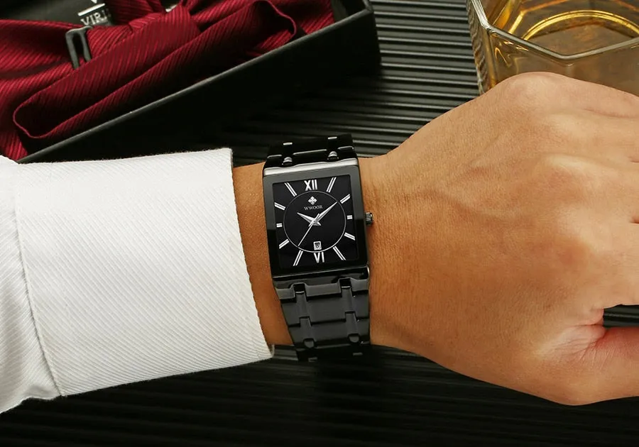 Men Square Waterproof Wristwatch