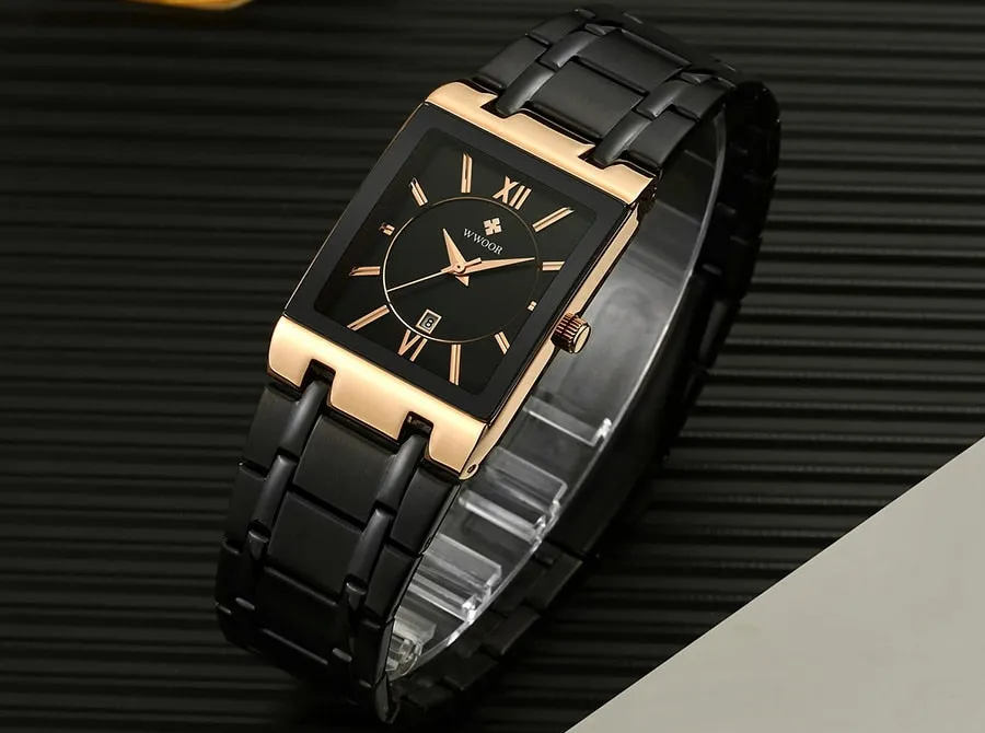 Men Square Waterproof Wristwatch