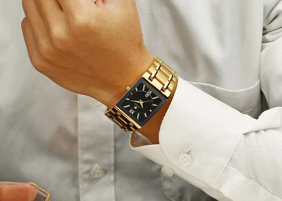 Men Square Waterproof Wristwatch