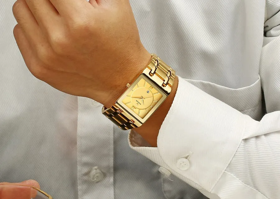 Men Square Waterproof Wristwatch