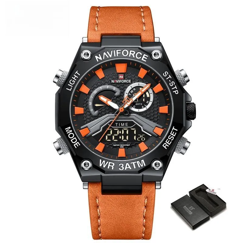 Men Watches Dual Display Digital Chronograph Male  Waterproof Wristwatches