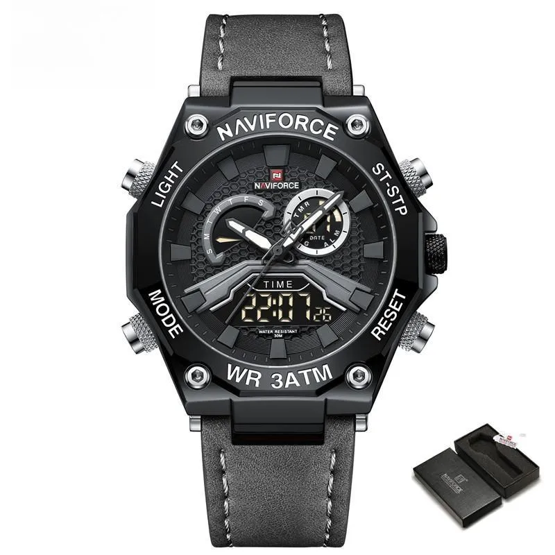 Men Watches Dual Display Digital Chronograph Male  Waterproof Wristwatches