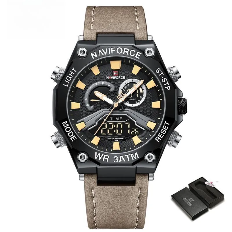 Men Watches Dual Display Digital Chronograph Male  Waterproof Wristwatches