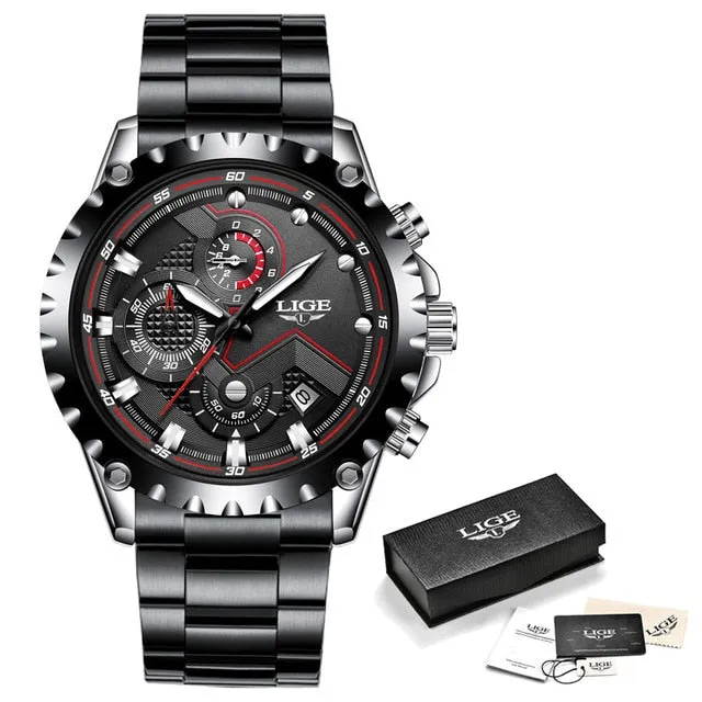 Men Watches Top Luxury Brand Fashion Sport Waterproof Chronograph Stainless Steel Wristwatch