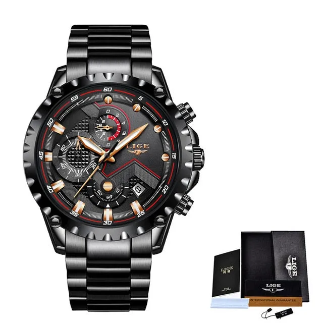 Men Watches Top Luxury Brand Fashion Sport Waterproof Chronograph Stainless Steel Wristwatch