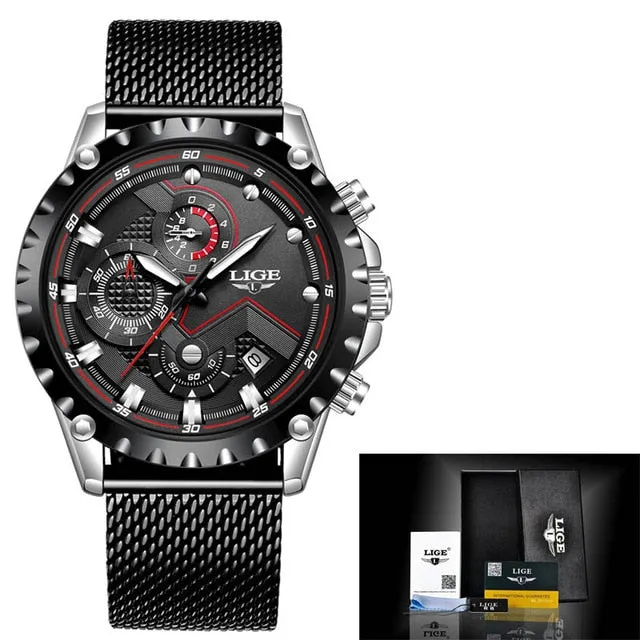 Men Watches Top Luxury Brand Fashion Sport Waterproof Chronograph Stainless Steel Wristwatch