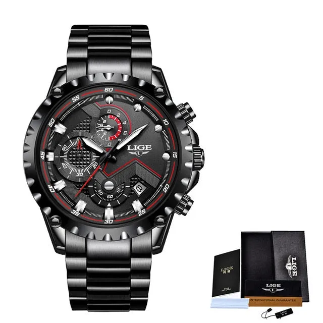 Men Watches Top Luxury Brand Fashion Sport Waterproof Chronograph Stainless Steel Wristwatch