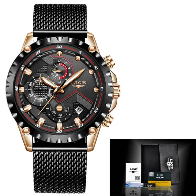 Men Watches Top Luxury Brand Fashion Sport Waterproof Chronograph Stainless Steel Wristwatch