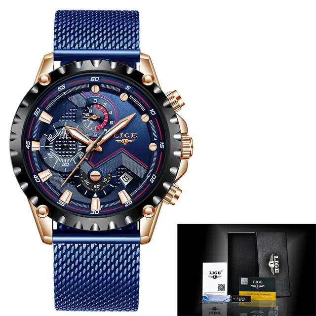 Men Watches Top Luxury Brand Fashion Sport Waterproof Chronograph Stainless Steel Wristwatch