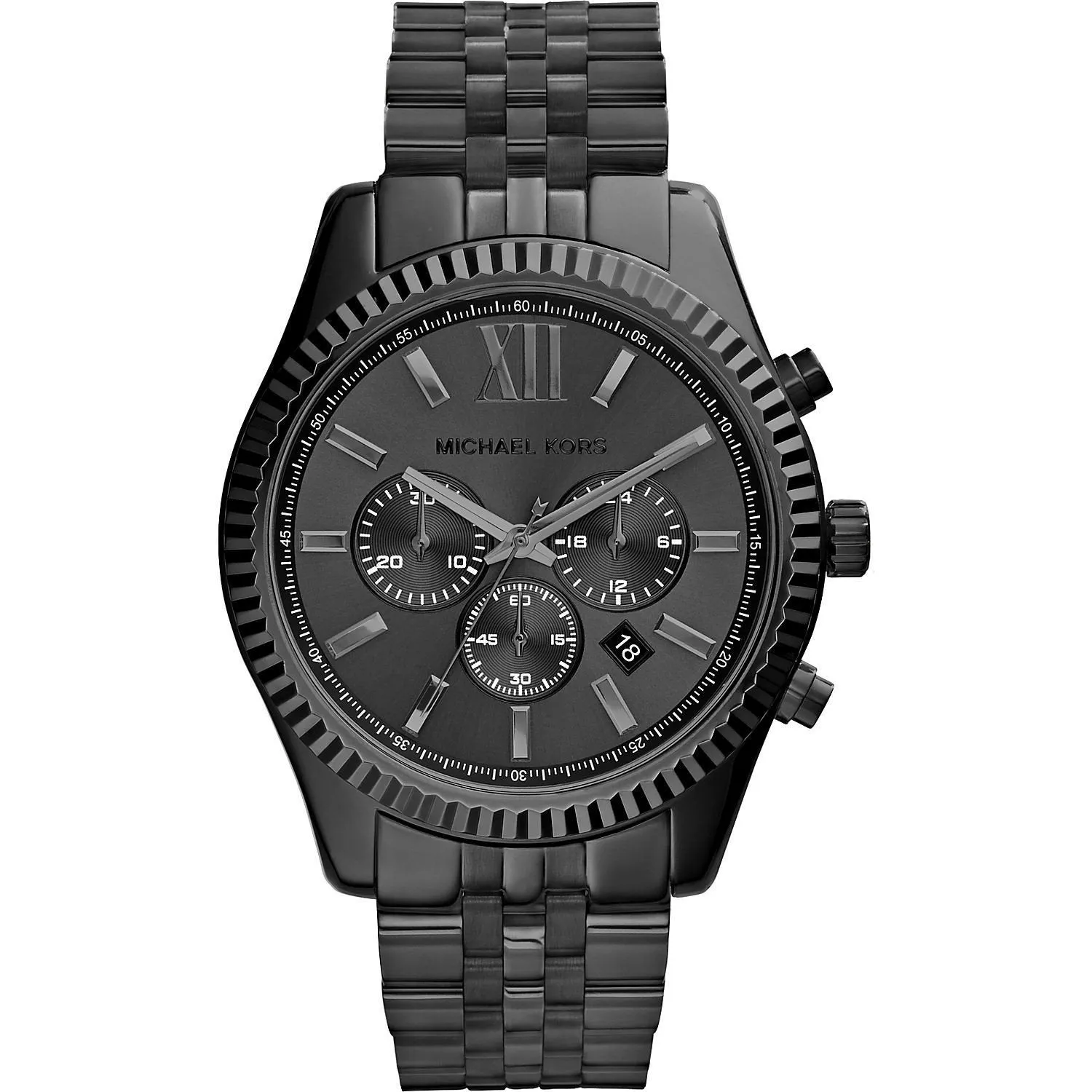 Michael Kors Lexington Gunmetal Grey Steel Chronograph Men's Watch MK8346