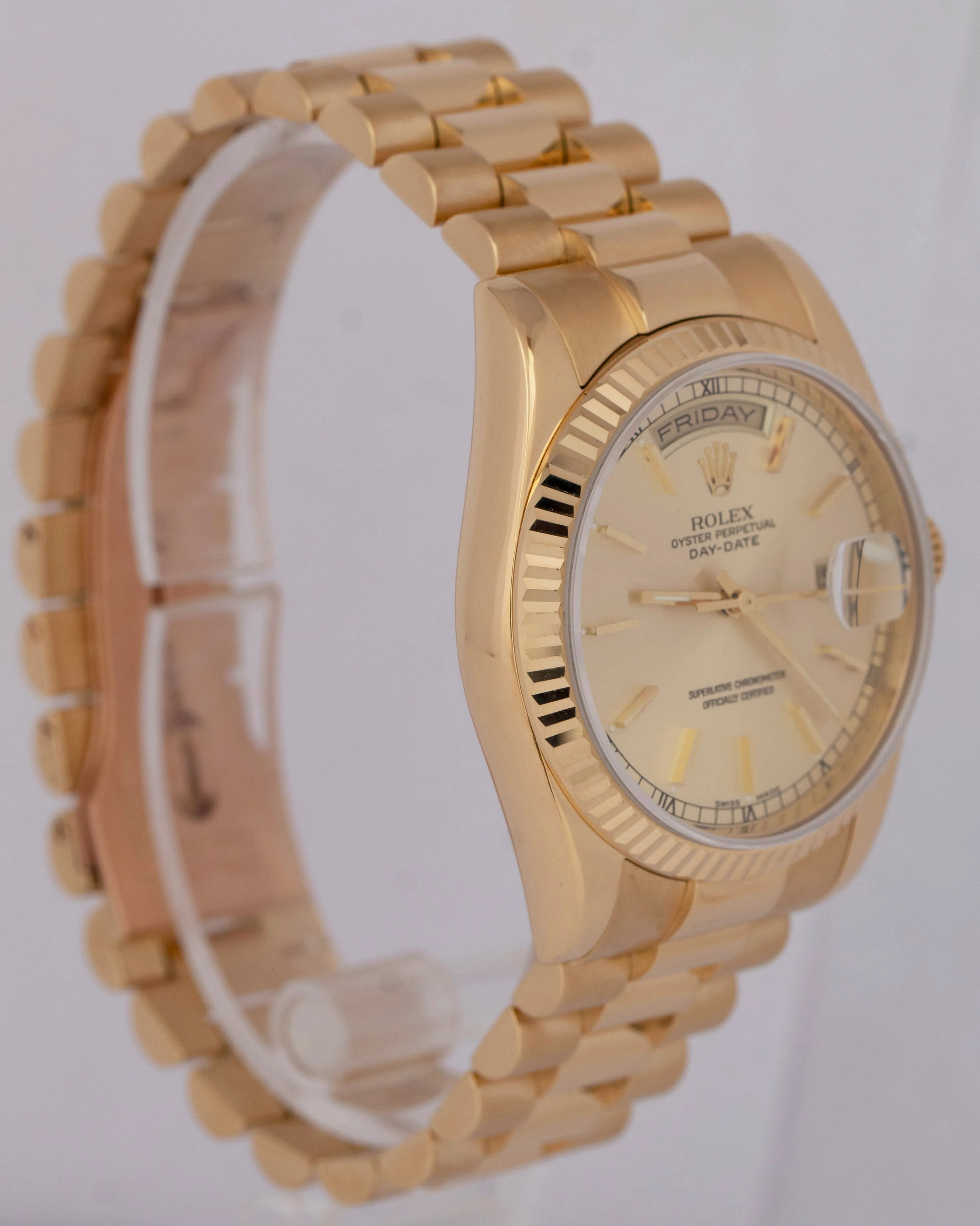 MINT PAPERS Rolex Day-Date President Silver 36mm 18K Yellow Gold 118238 BOX