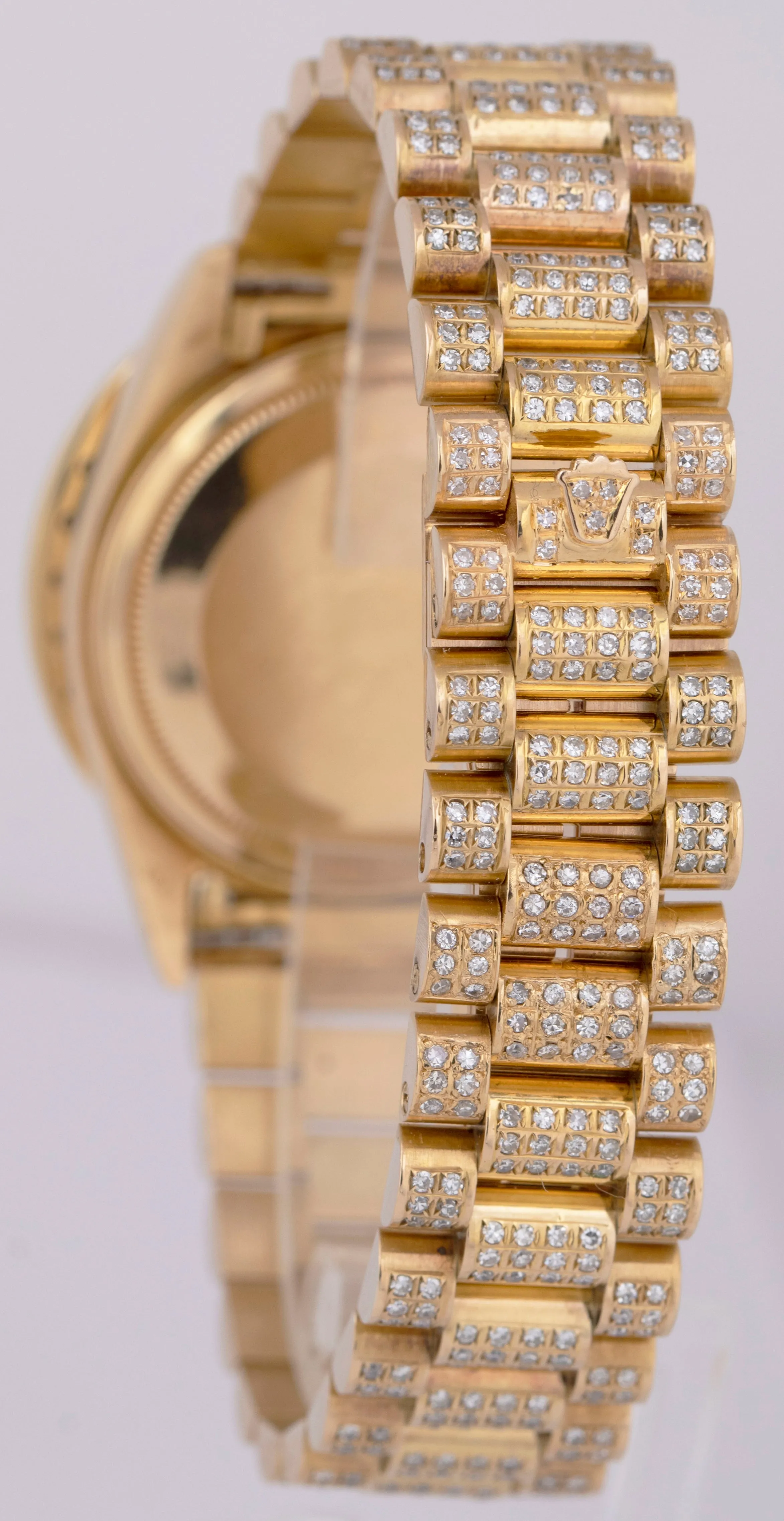 MINT Rolex Day-Date President 36mm BLUE DIAMOND 18038 18K Gold BUSS DOWN Watch
