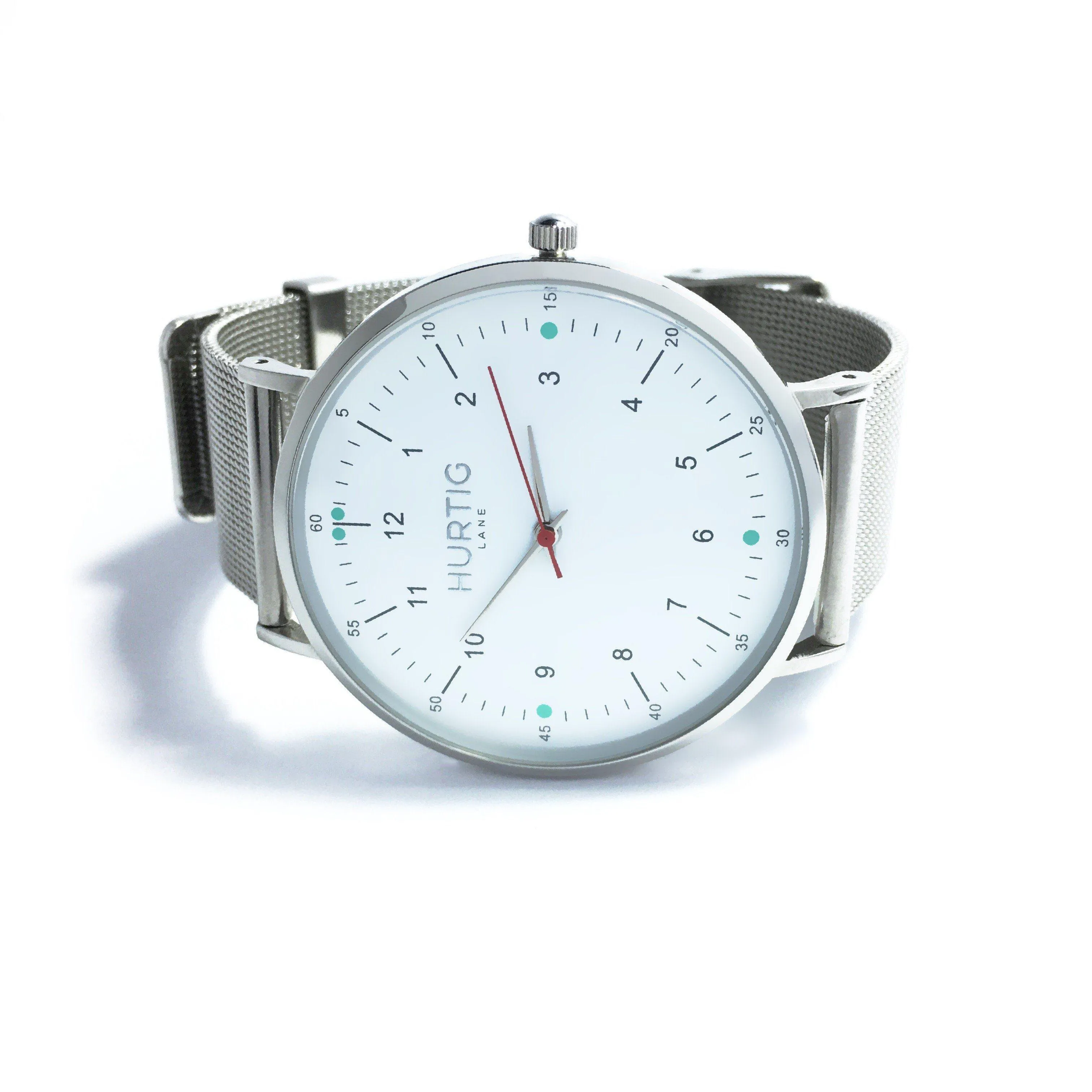 Moderna Stainless Steel Watch Silver, White & Silver