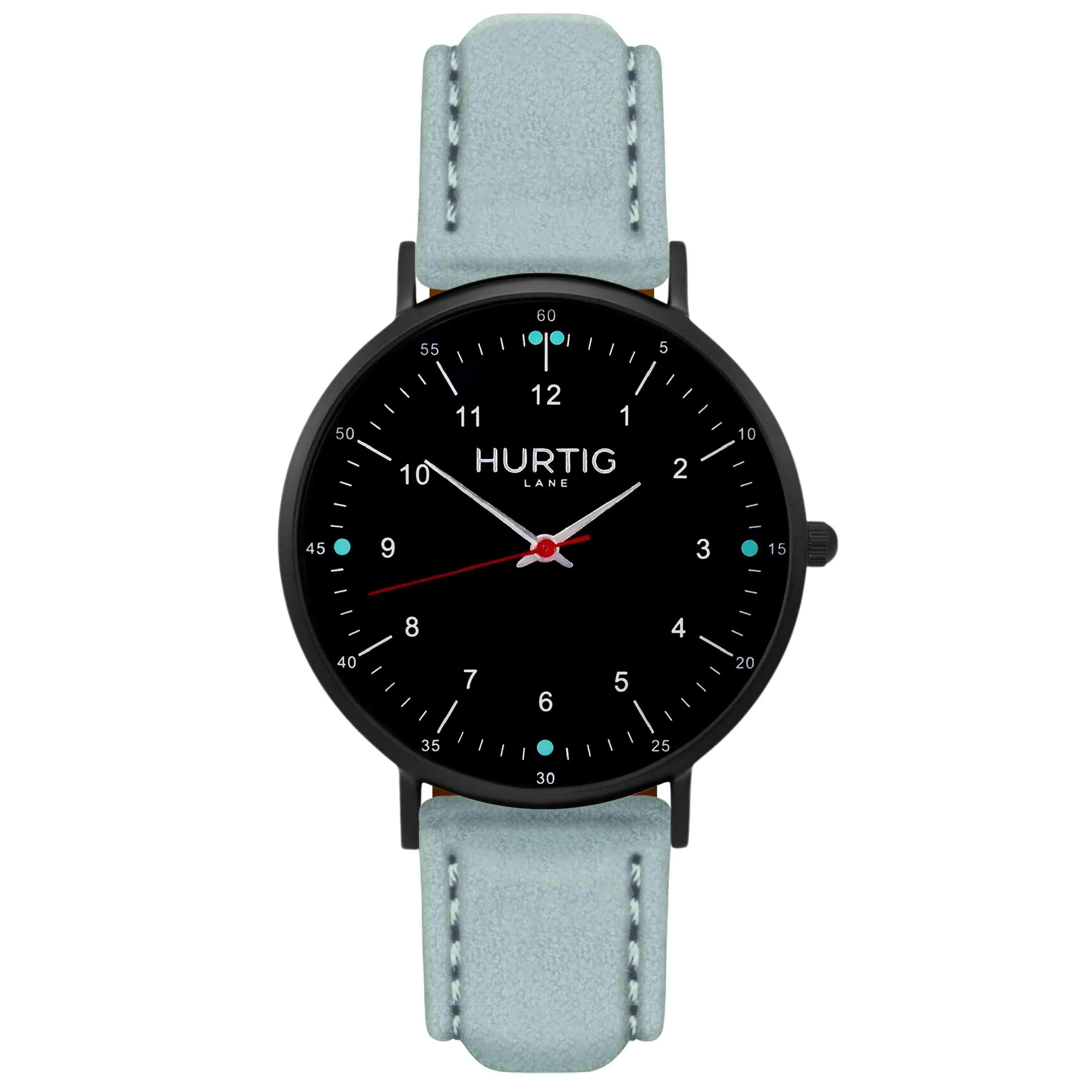 Moderna Vegan Suede Watch All Black & Coral