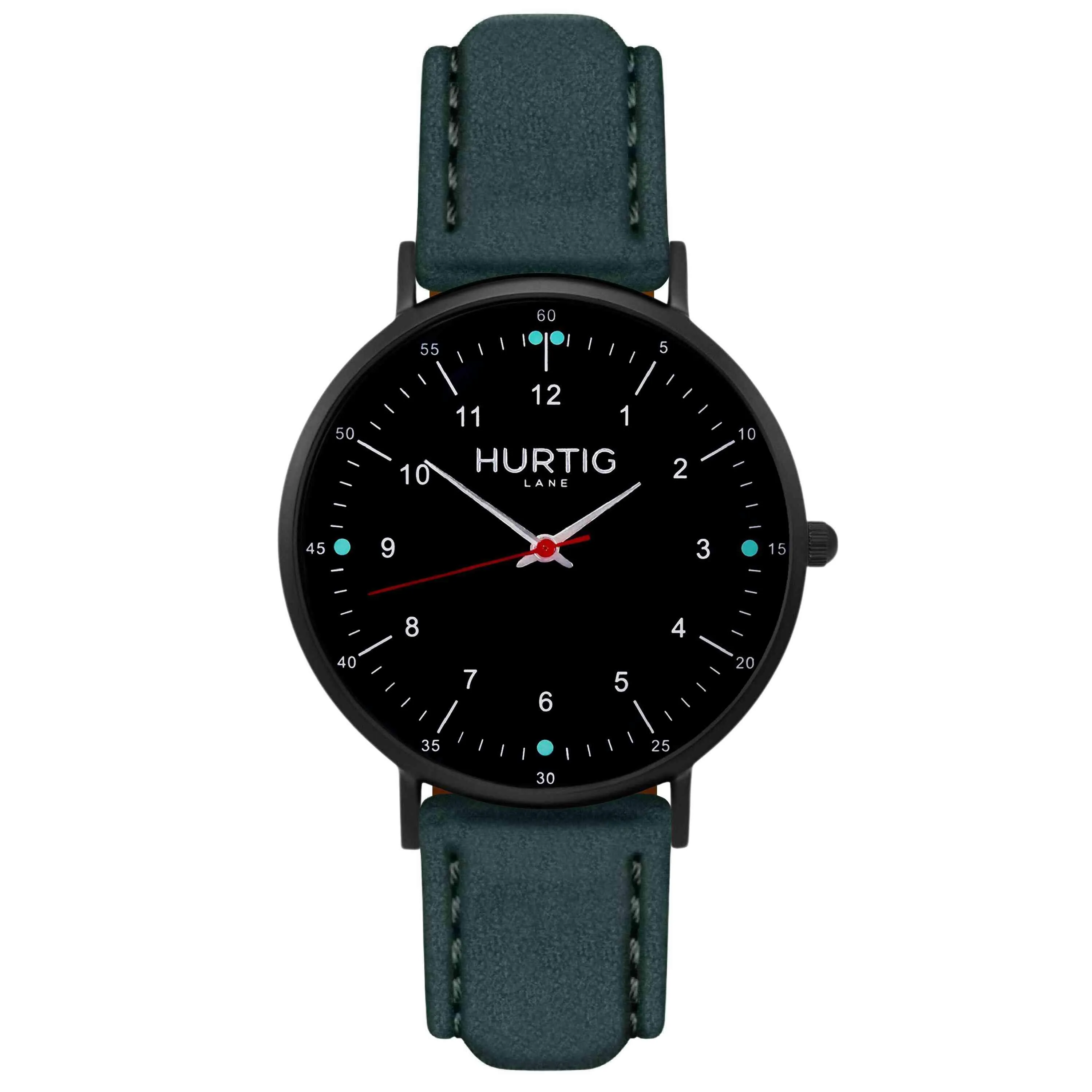 Moderna Vegan Suede Watch All Black & Coral