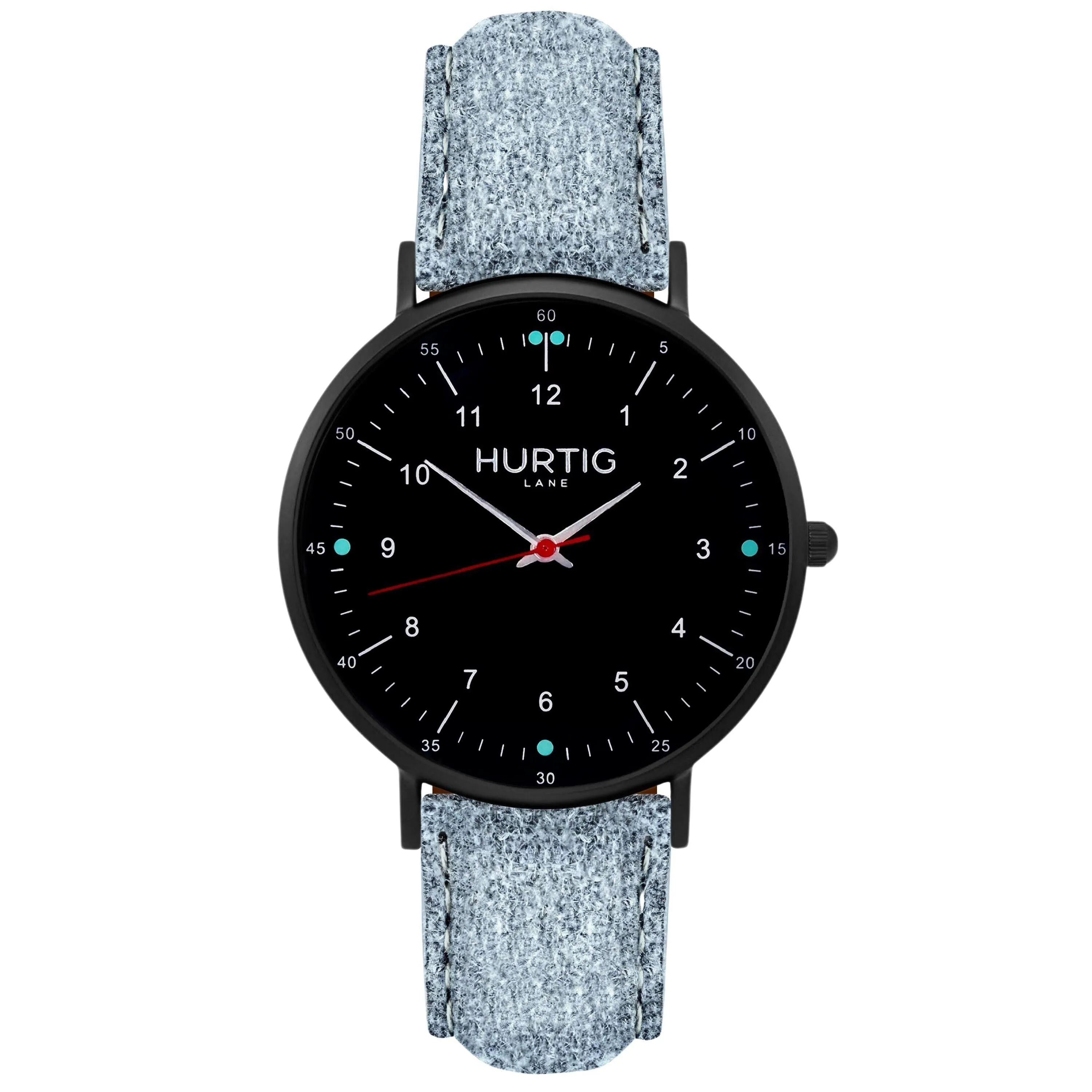 Moderna Vegan Suede Watch All Black & Coral