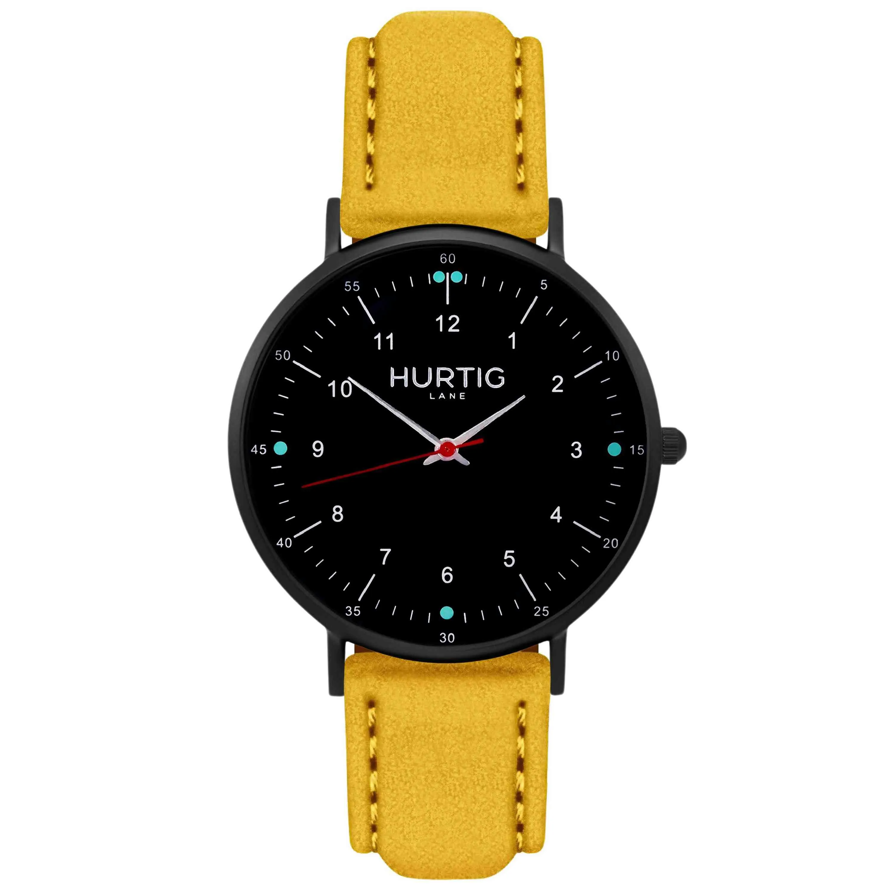 Moderna Vegan Suede Watch All Black & Coral