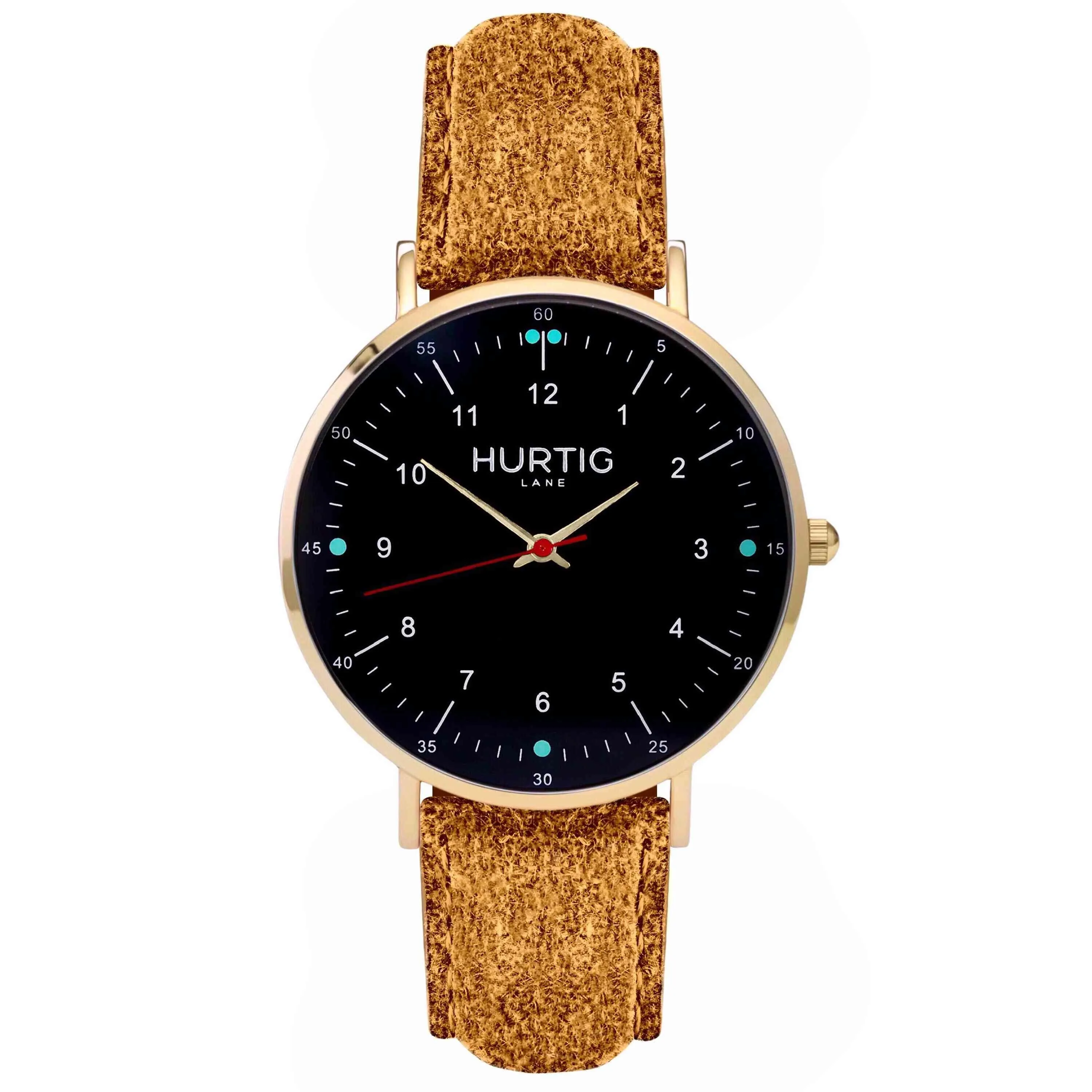 Moderna Vegan Tweed Watch Gold, Black & Grey