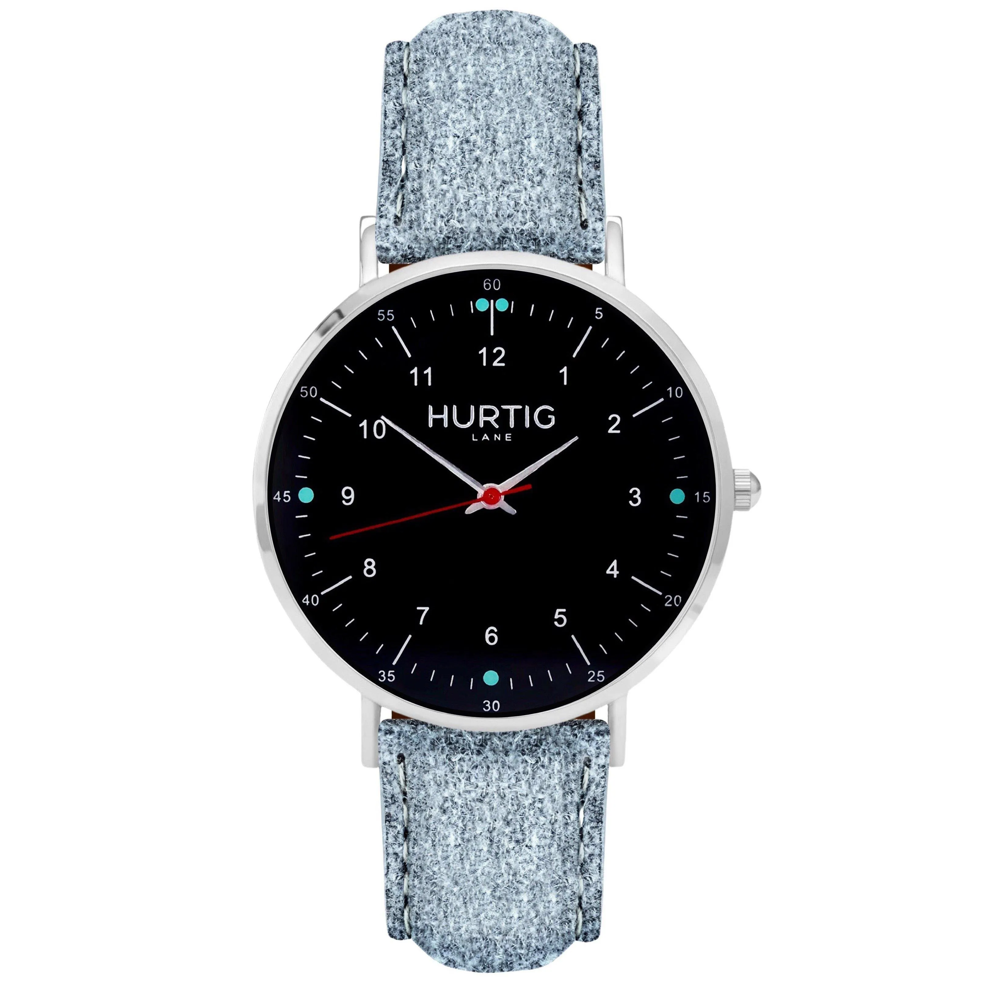 Moderno Vegan Suede Watch Silver, Black & Mustard