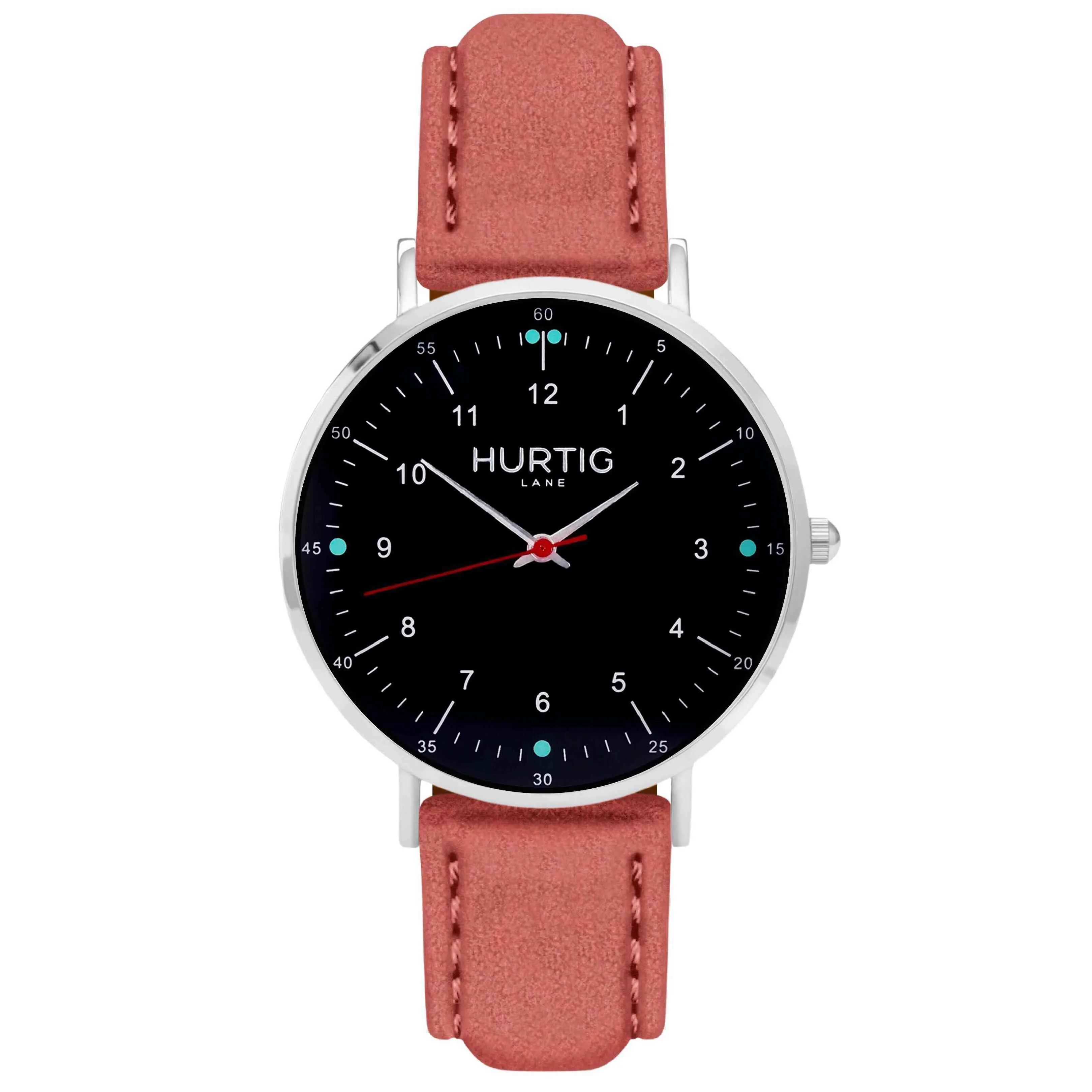 Moderno Vegan Suede Watch Silver, Black & Mustard
