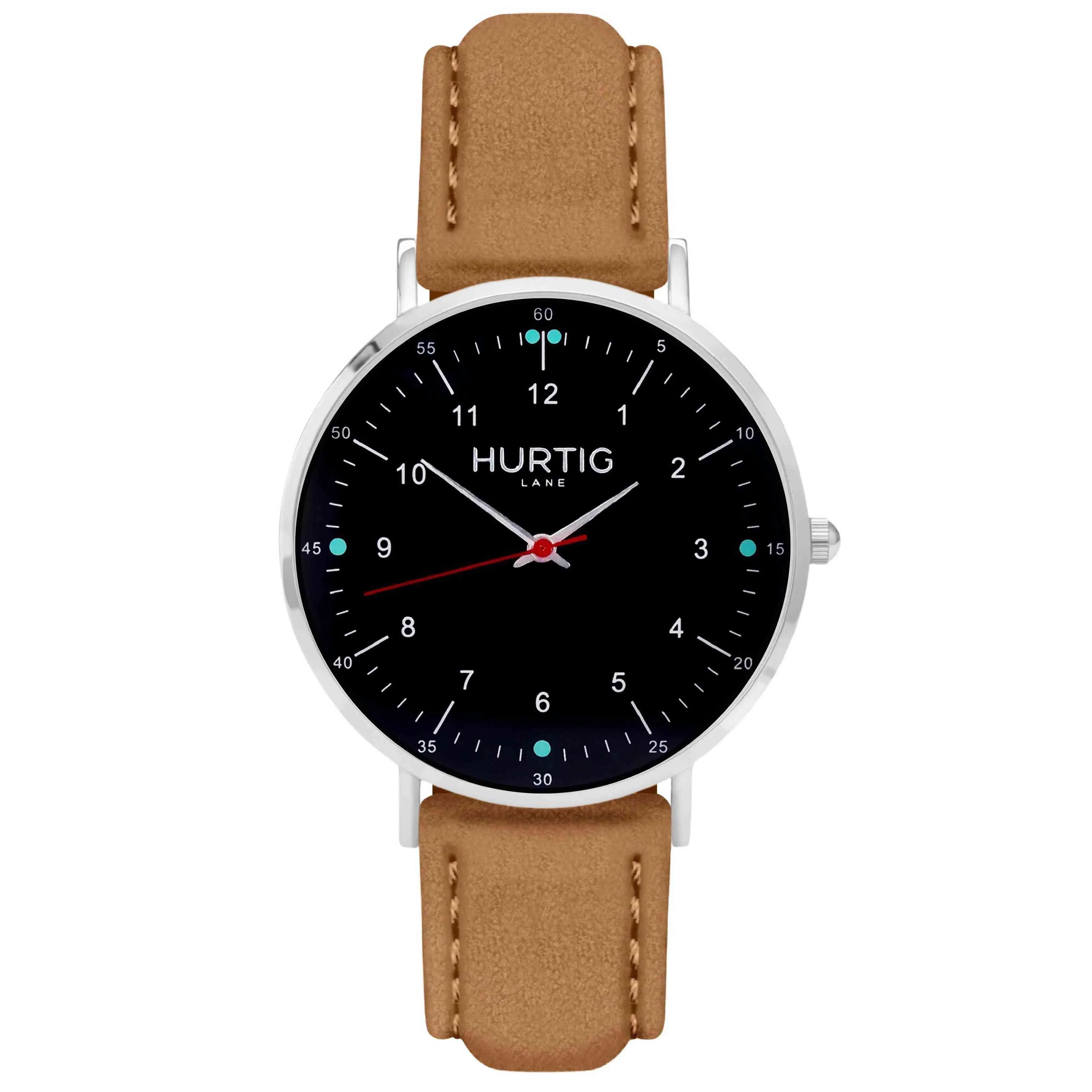Moderno Vegan Suede Watch Silver, Black & Mustard
