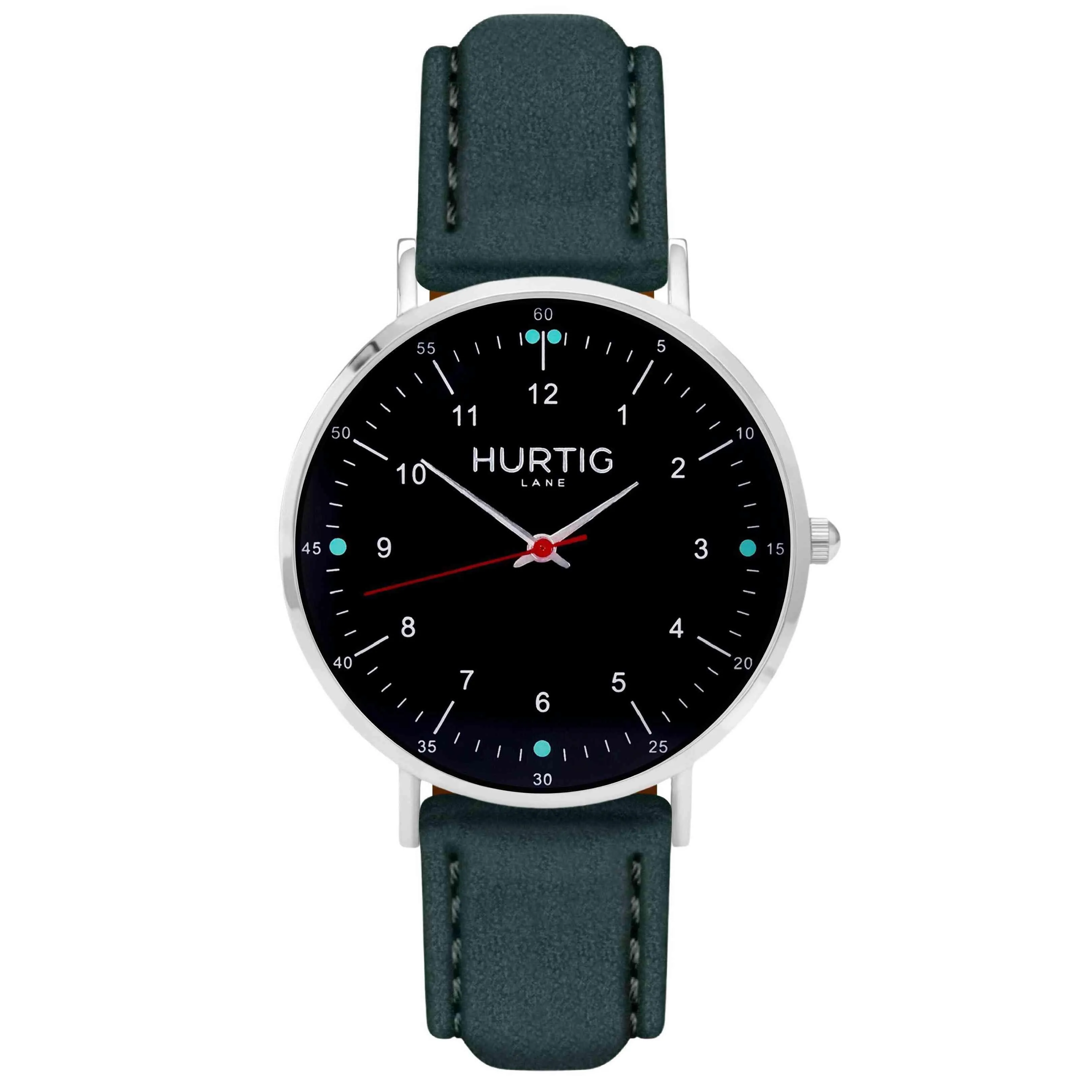 Moderno Vegan Suede Watch Silver, Black & Mustard