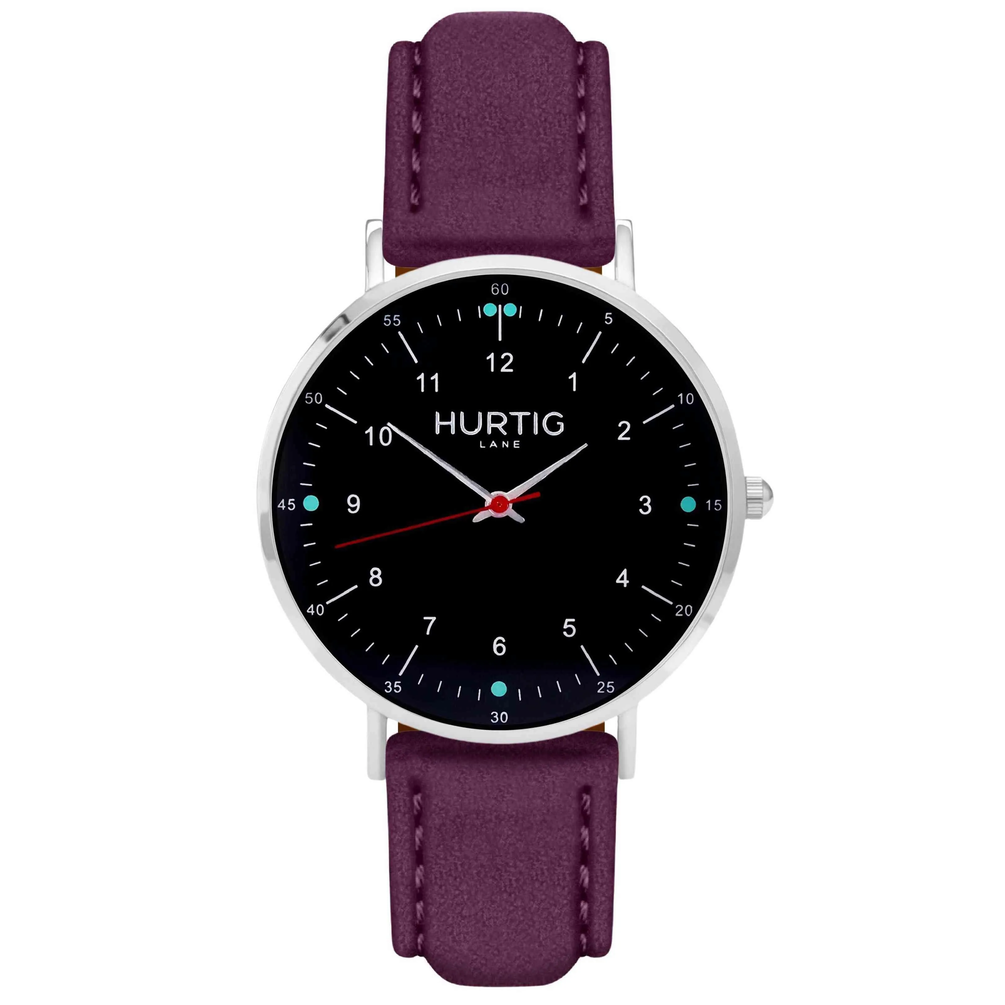 Moderno Vegan Suede Watch Silver, Black & Mustard