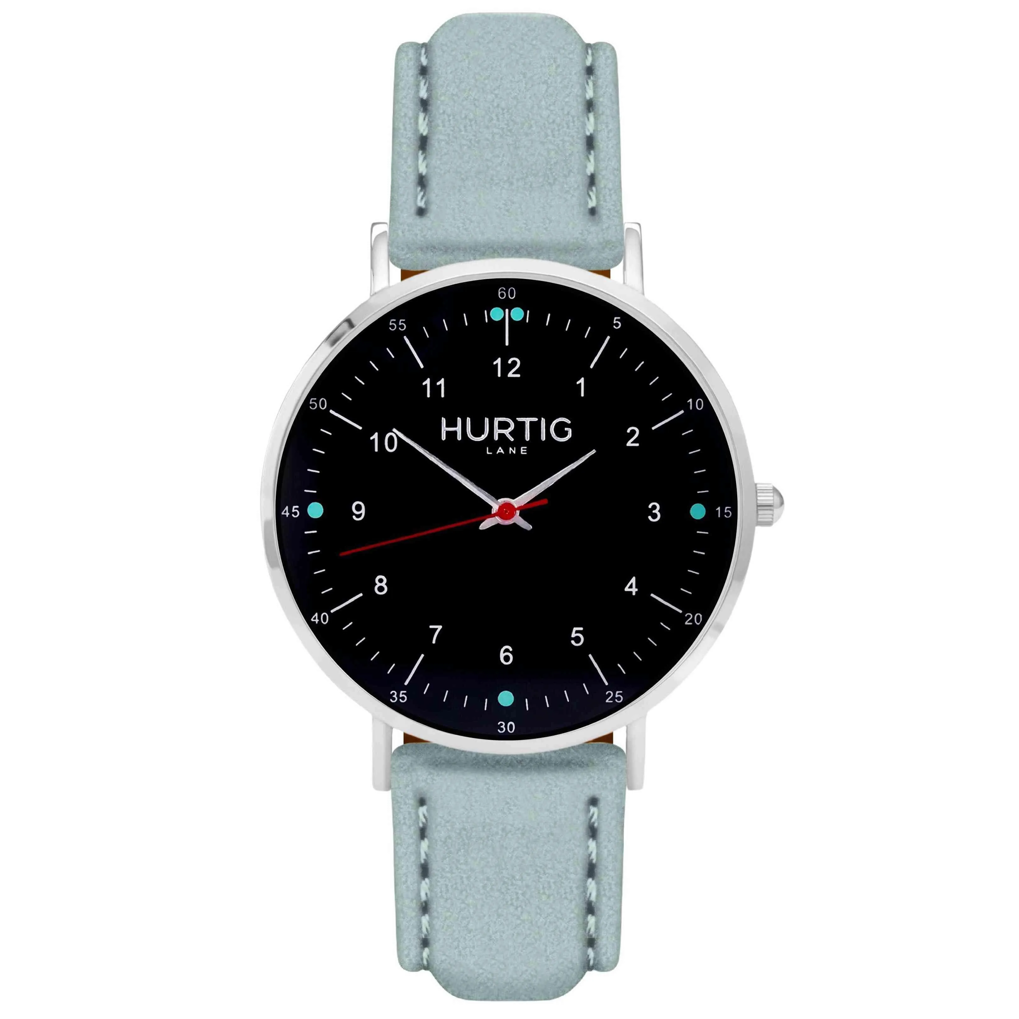 Moderno Vegan Suede Watch Silver, Black & Mustard