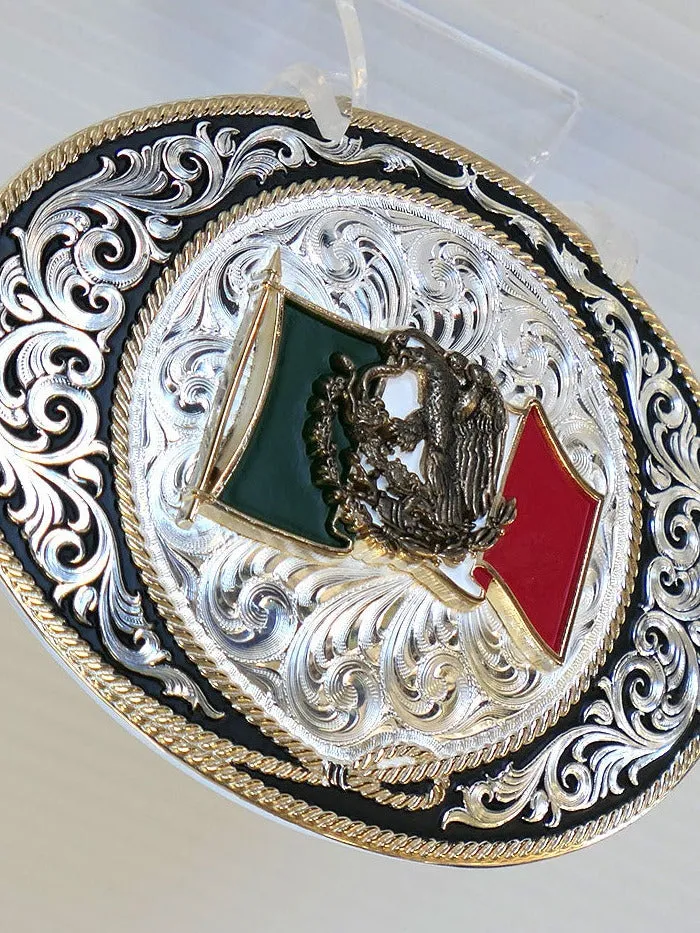 Montana Silversmiths 6190-219 Mexico Pride Ranch Rope Buckle