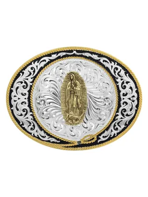 Montana Silversmiths 6190-523 Our Lady Of Guadalupe Ranch Rope Buckle Silver