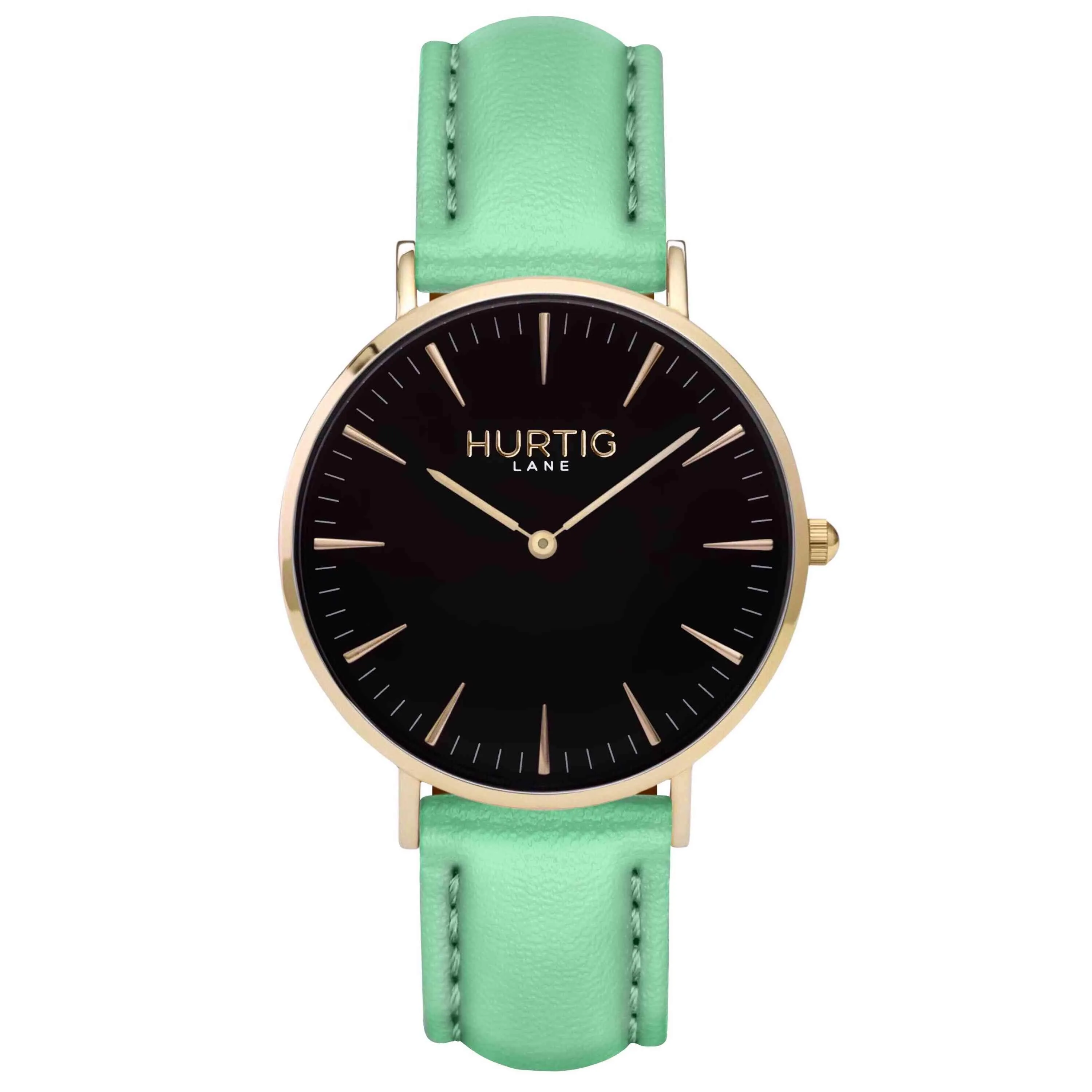 Mykonos Vegan Leather Watch Gold, Black & Tan