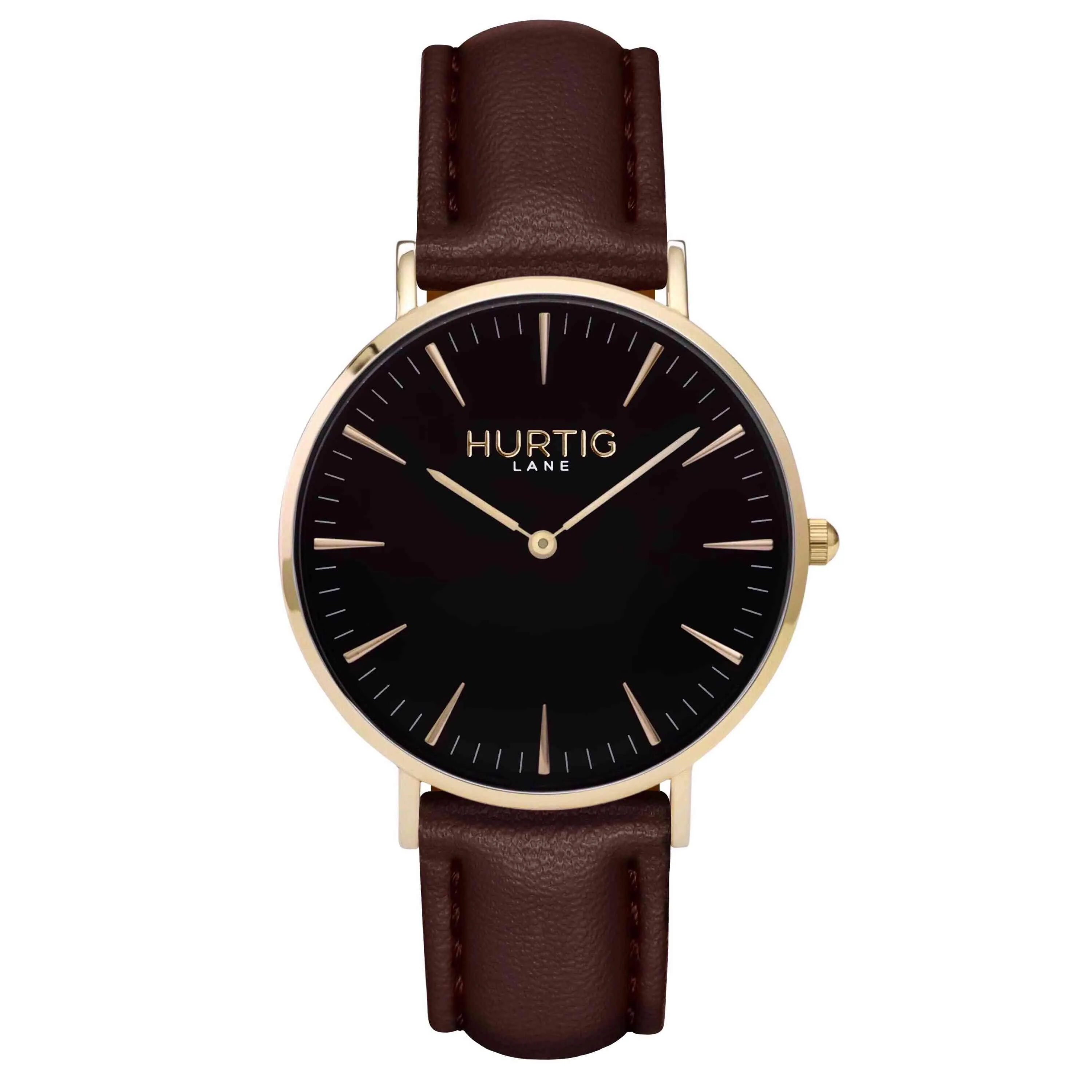 Mykonos Vegan Leather Watch Gold, Black & Tan