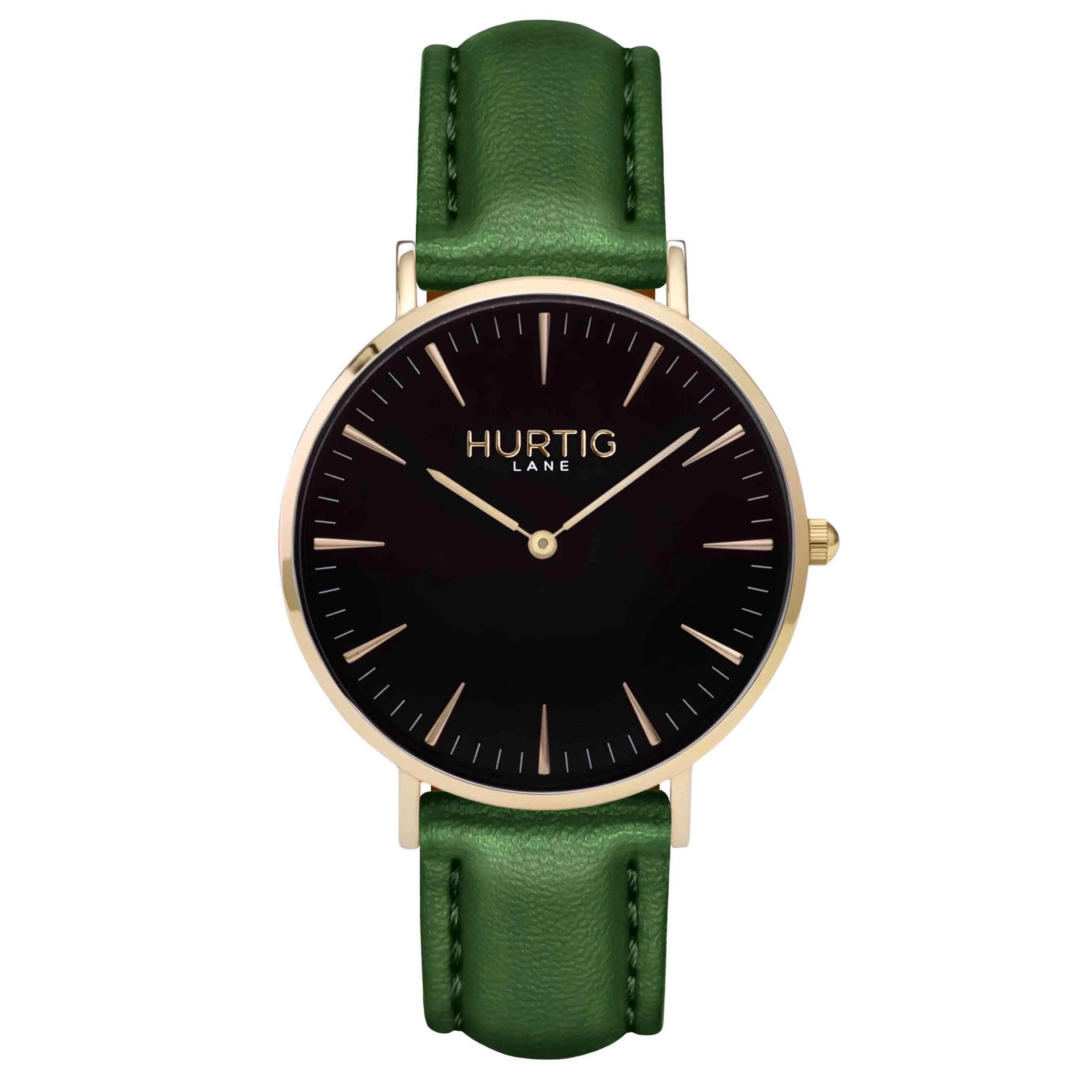 Mykonos Vegan Leather Watch Gold, Black & Tan