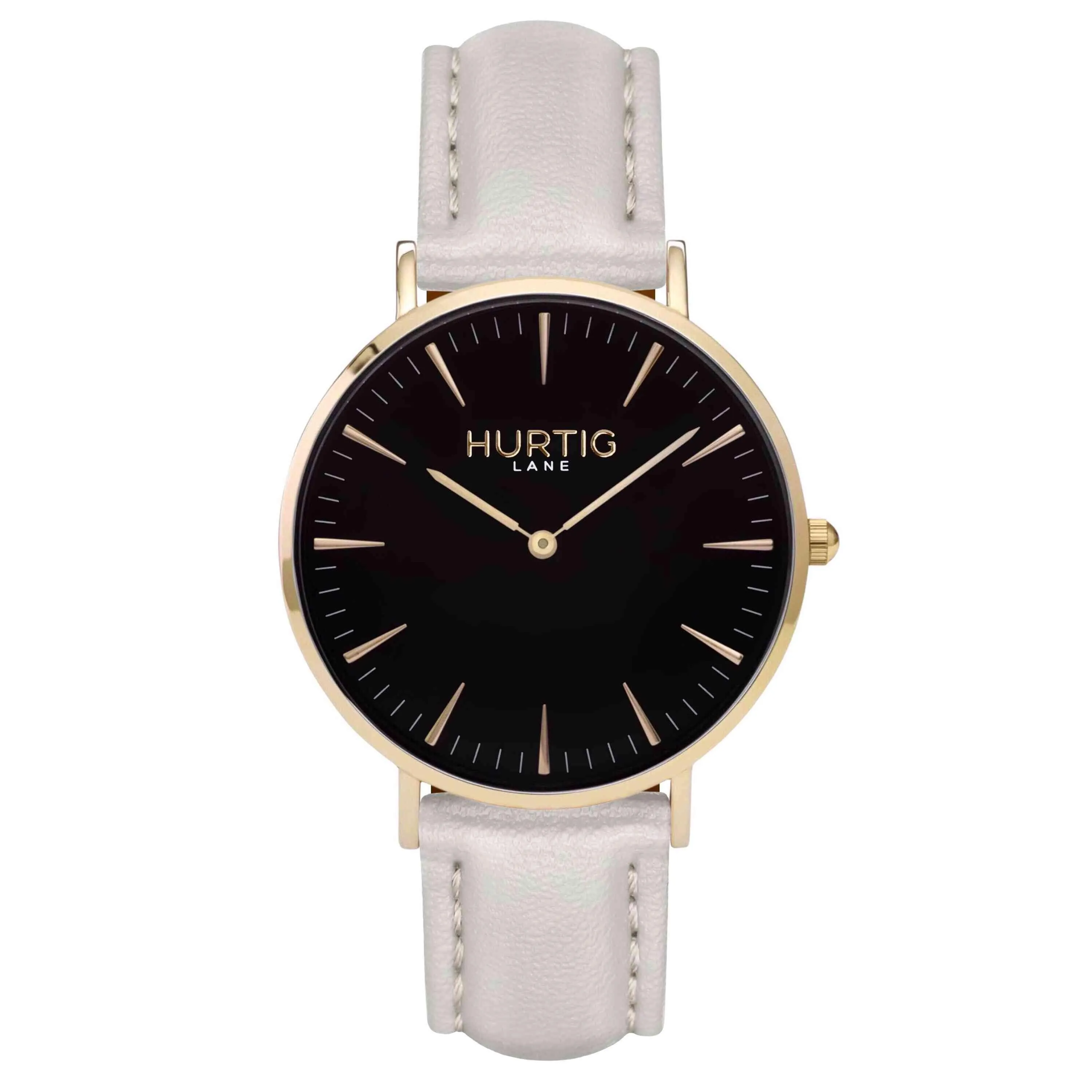Mykonos Vegan Leather Watch Gold, Black & Tan
