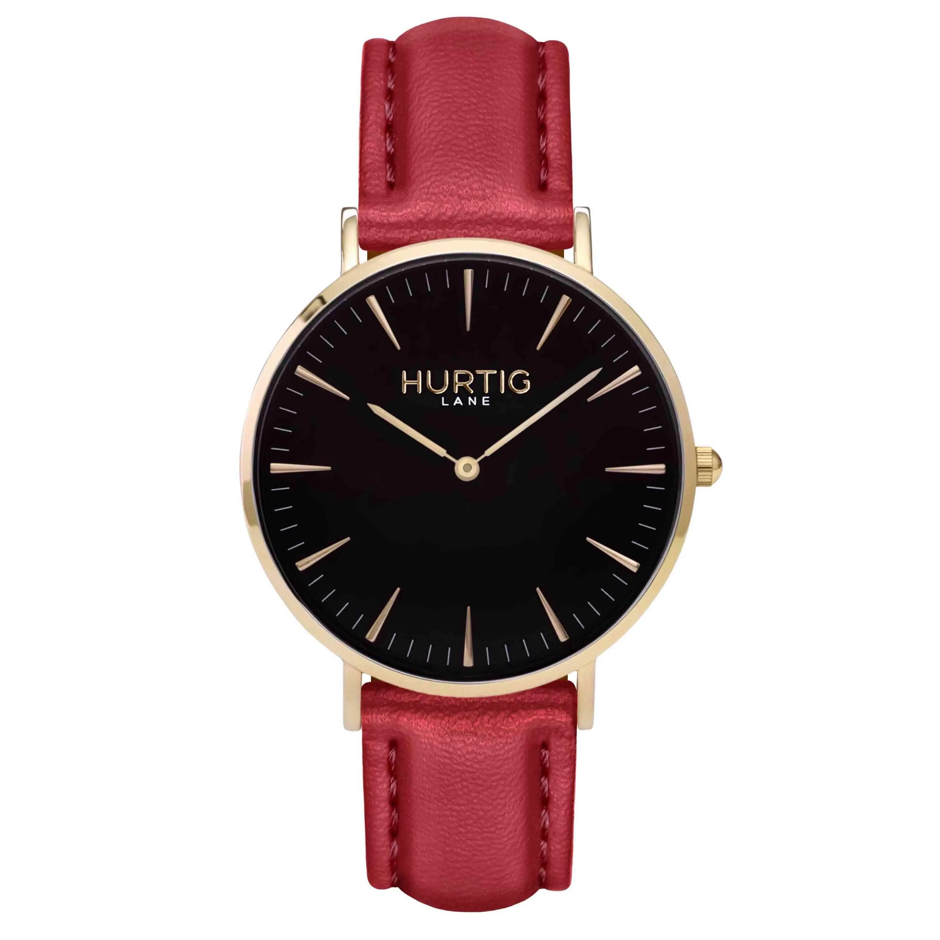 Mykonos Vegan Leather Watch Gold, Black & Tan
