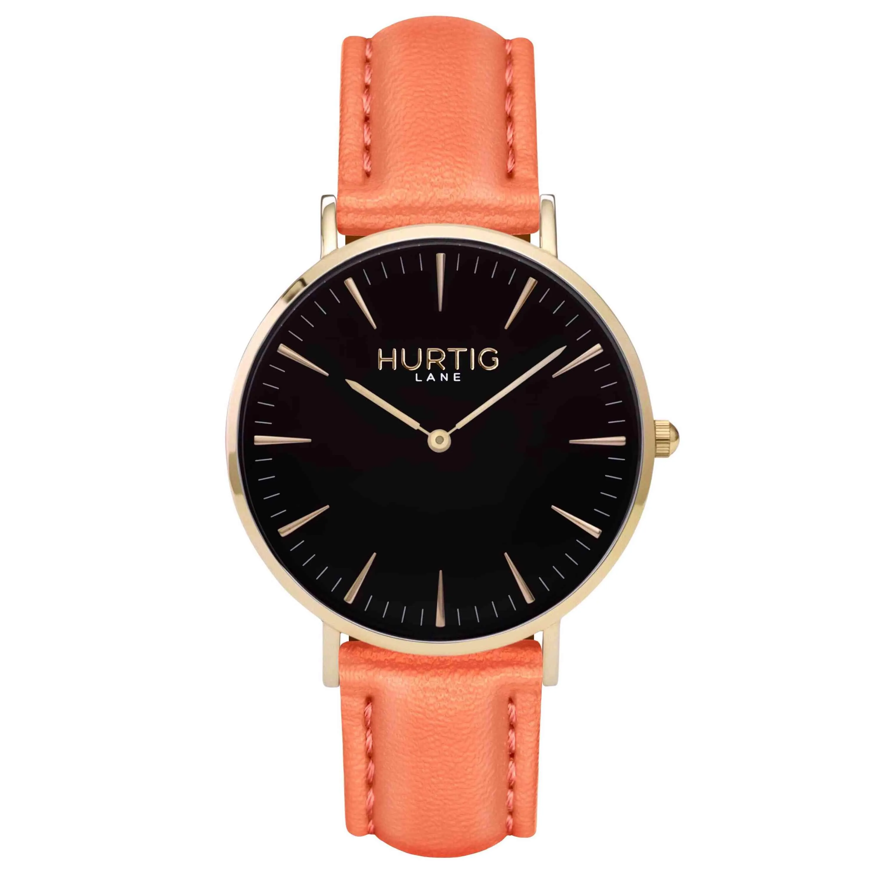 Mykonos Vegan Leather Watch Gold, Black & Tan