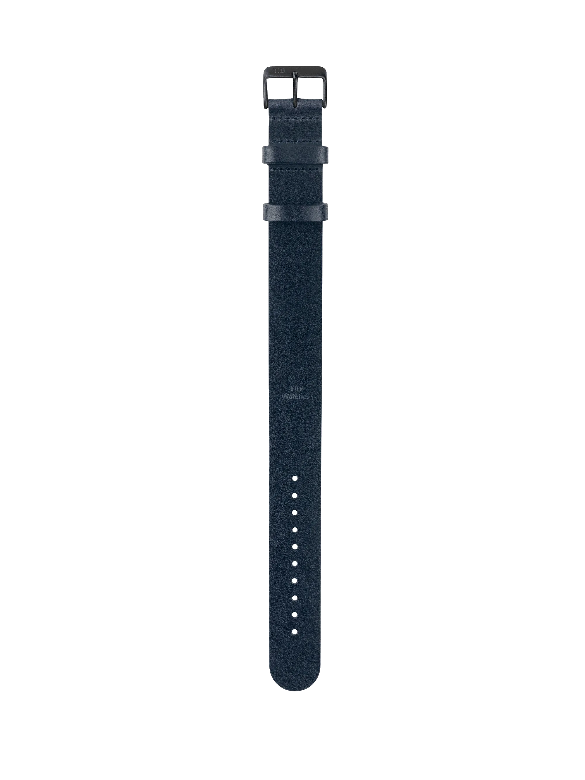Navy Leather Strap with Black / Steel / Gold Buckle