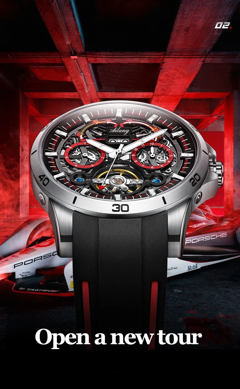New Fashion Designer Tourbillon Waterproof Automatic Mechanical Watch