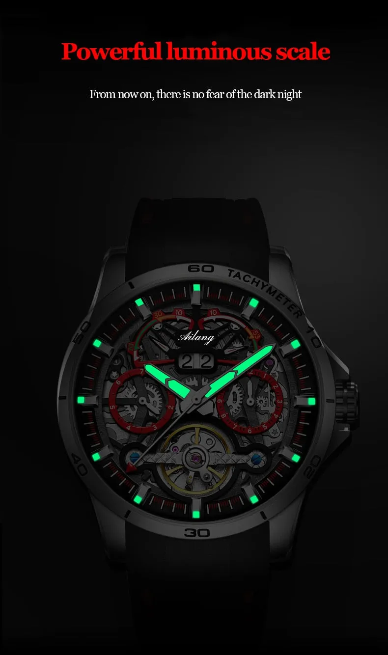 New Fashion Designer Tourbillon Waterproof Automatic Mechanical Watch