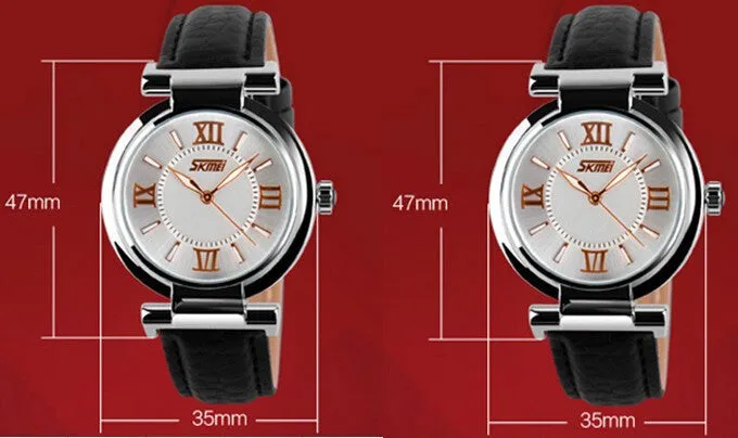New Women Dress Watches 3ATM Waterproof Genuine Leather Strap Fashion Quartz Watch Student Wristwatch