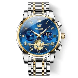 OLEVS Men's Watches Classic Roman Scale Dial Luxury Wristwatch for Man Original Quartz Waterproof Luminous Male reloj