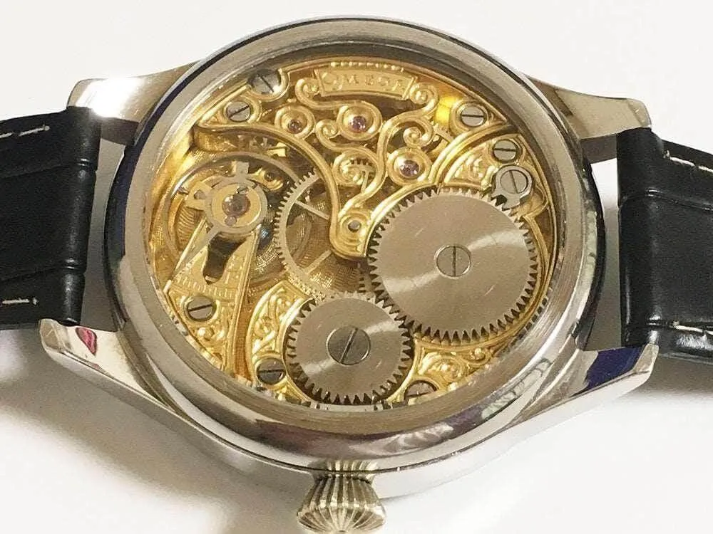 Omega Pocket Watch Convereted Wristwatch Skeleton 1905
