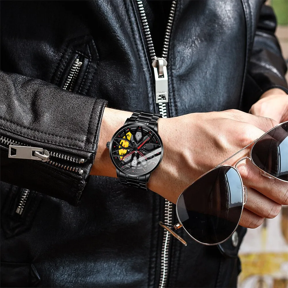 Original Wheel Rim Hub Watches Men Super Car Rim Hub Men Quartz Watch Waterproof Watches For Car AMG