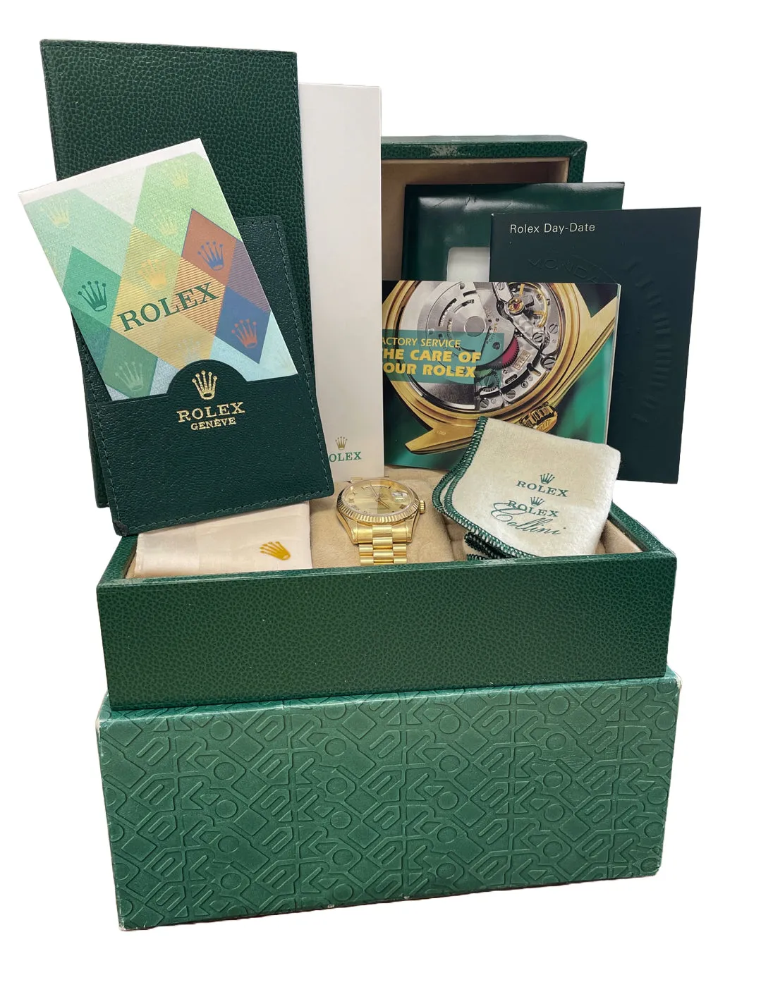PAPERS Rolex Day-Date President CHAMPAGNE ROMAN 36mm 18K Gold Watch 118238 BOX